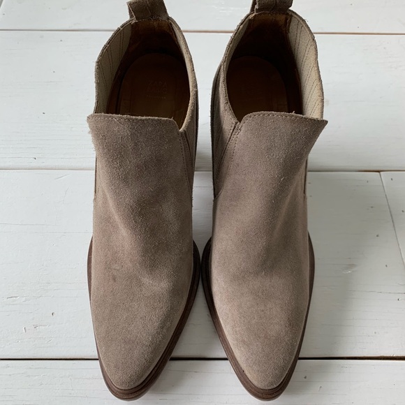 Zara Suede Leather Ankle Boots 39 - Picture 2 of 7